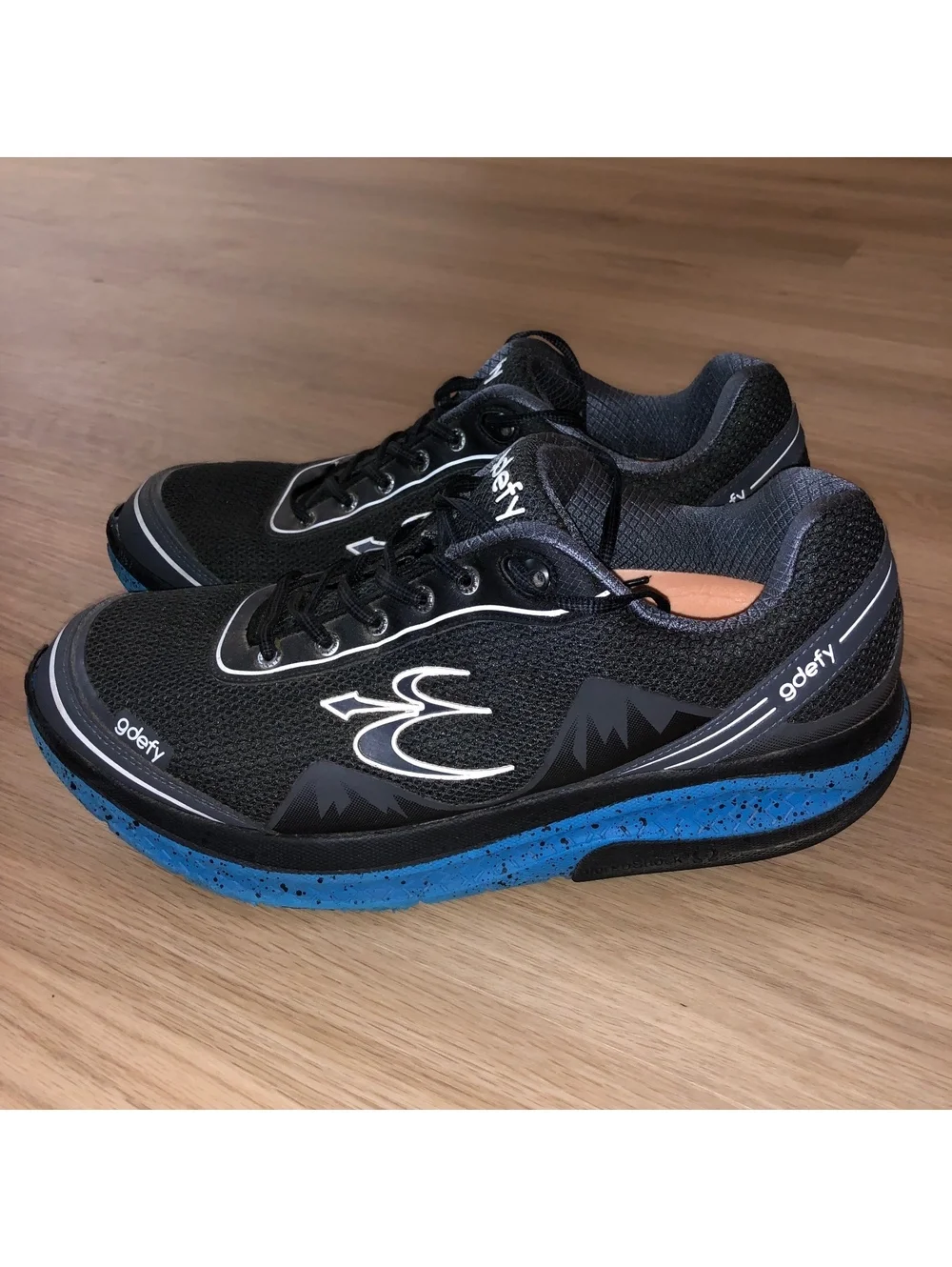 GDEFY GRAVITY DEFYER MIGHTY WALK VERSO SHOCK SHOES SNEAKERS BLUE BLACK MENS 14